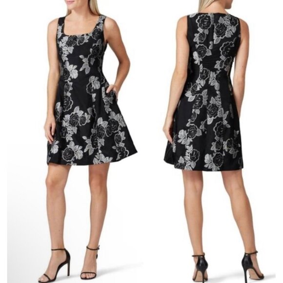 Prabal Gurung Dresse Black Silver Floral Jacquard Mini Dress 4 - Picture 14 of 14